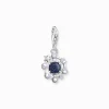 Women THOMAS SABO Charms|Charms-Charm pendant moon phase with imitation sandstone silver blackened