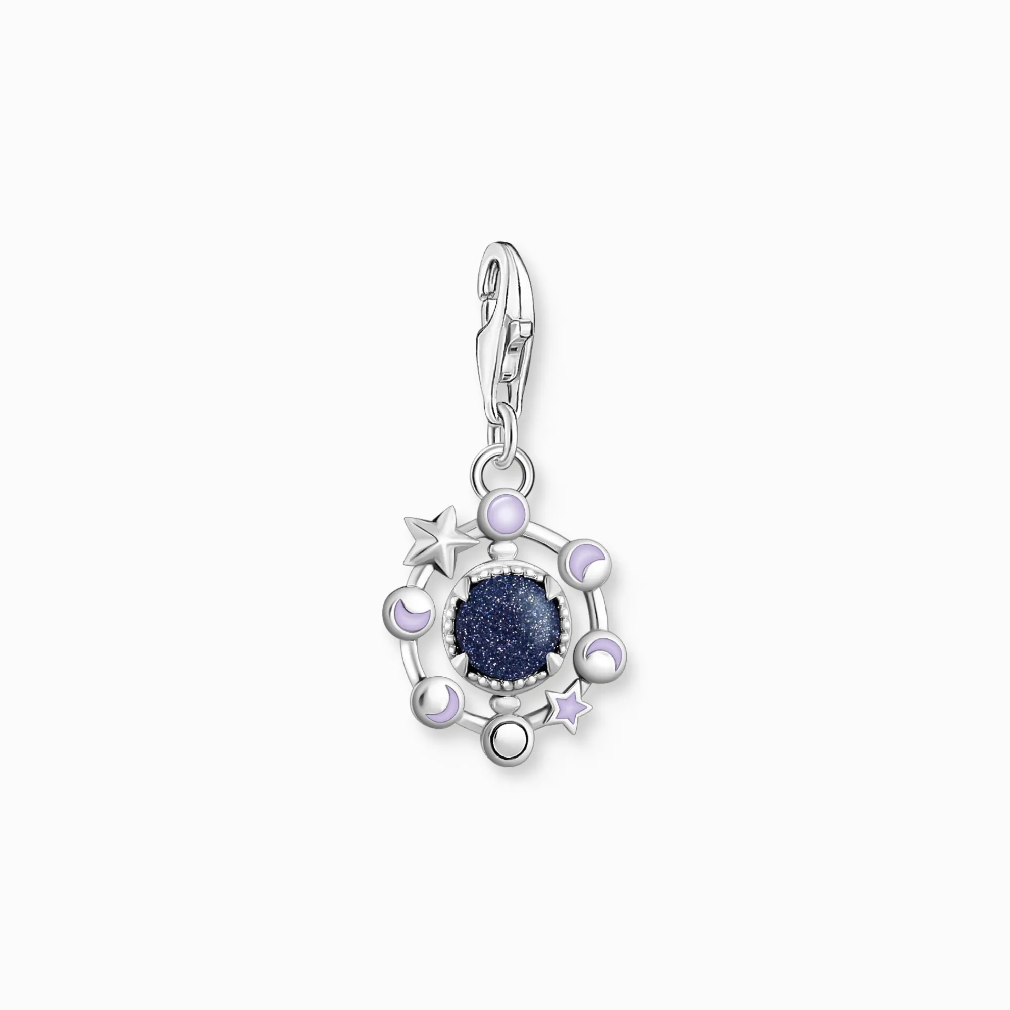 Women THOMAS SABO Charms|Charms-Charm pendant moon phase with imitation sandstone silver blackened