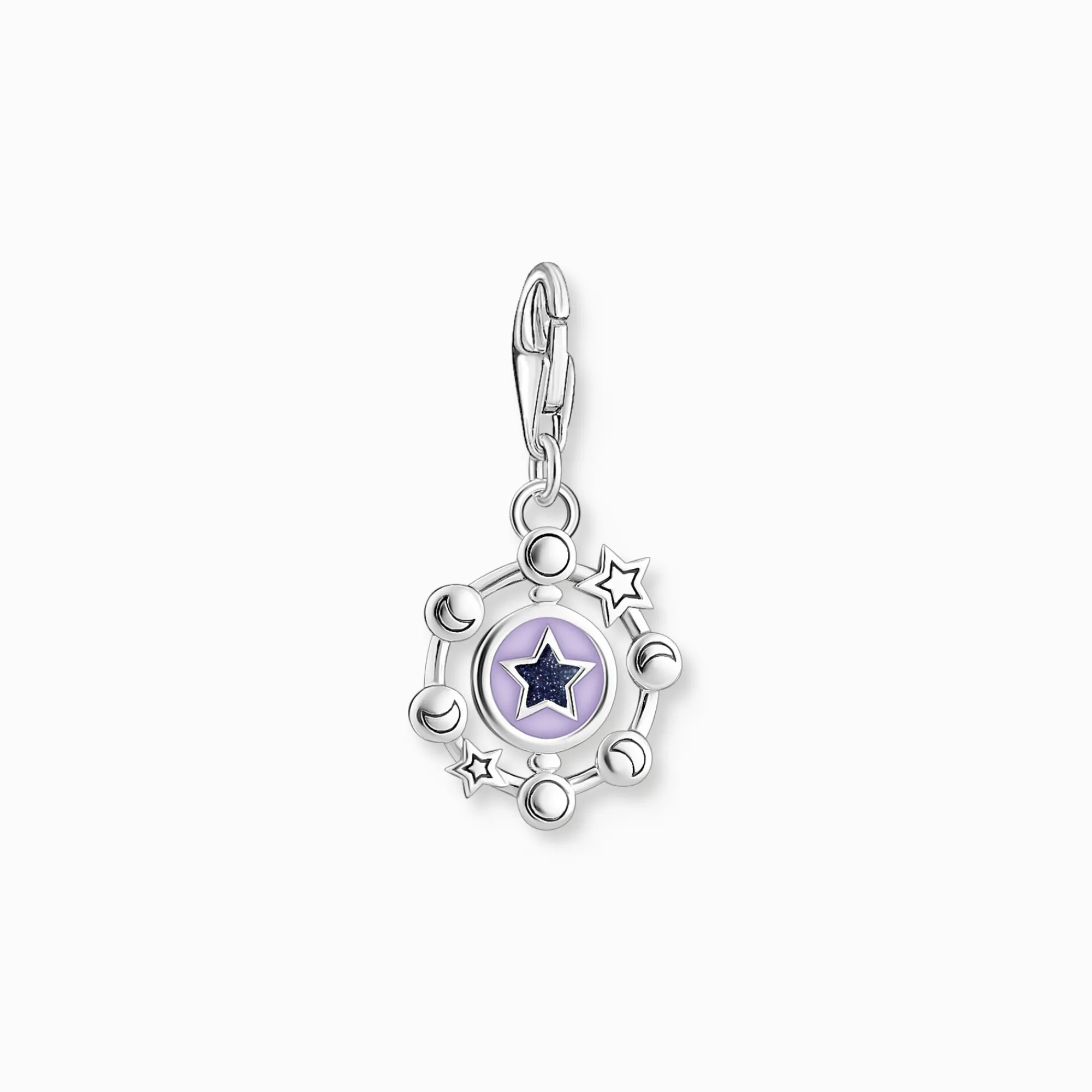 Women THOMAS SABO Charms|Charms-Charm pendant moon phase with imitation sandstone silver blackened