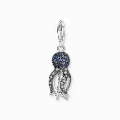 Women THOMAS SABO Charms|Charms-Charm pendant octopus with blue stones
