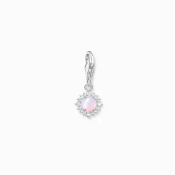 Women THOMAS SABO Charms|Charms-Charm pendant opal-coloured stone shimmering pink