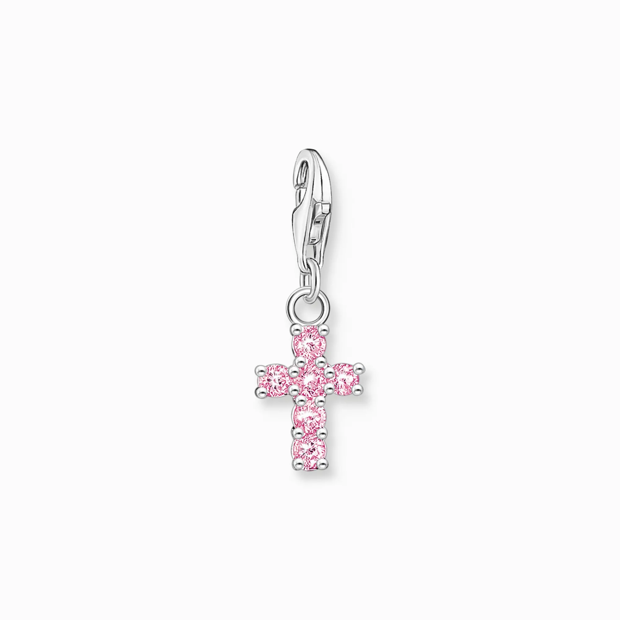 Women THOMAS SABO Charms|Charms-Charm pendant pink cross silver