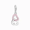 Women THOMAS SABO Charms|Charms-Charm pendant pink heart silver