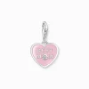 Women THOMAS SABO Charms|Charms-Charm pendant pink heart with Best Mom silver