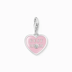 Women THOMAS SABO Charms|Charms-Charm pendant pink heart with Best Mom silver