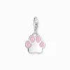 Women THOMAS SABO Charms|Charms-Charm pendant pink paw silver
