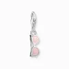 Women THOMAS SABO Charms|Charms-Charm pendant pink sunglasses with white stones silver