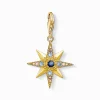 Women THOMAS SABO 18-Carat Gold-Plating - 925 Silver-Charm pendant Royalty Star