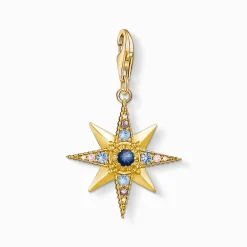 Women THOMAS SABO 18-Carat Gold-Plating - 925 Silver-Charm pendant Royalty Star