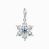 Women THOMAS SABO Charms|Charms-Charm pendant snowflake with blue stones silver