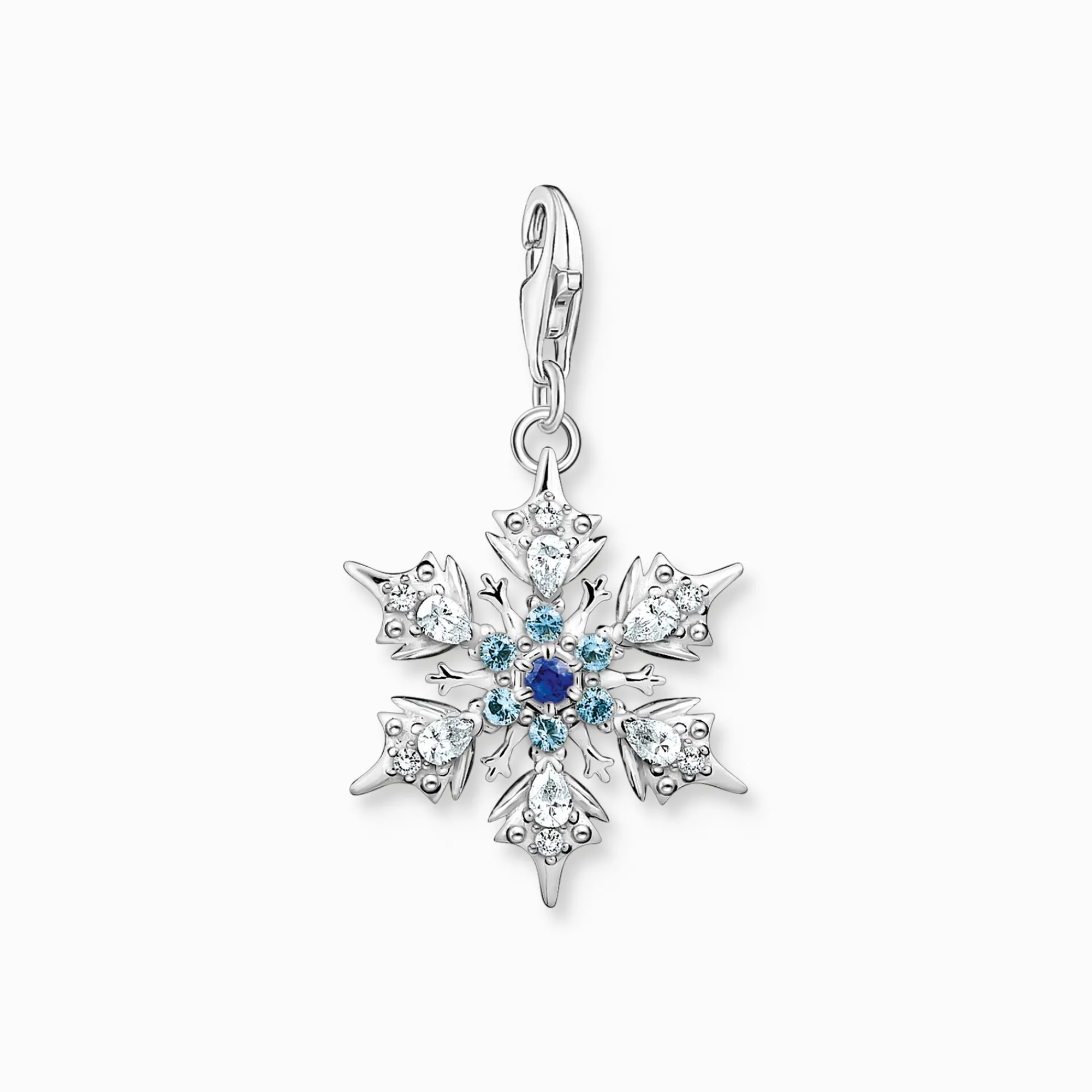 Women THOMAS SABO Charms|Charms-Charm pendant snowflake with blue stones silver