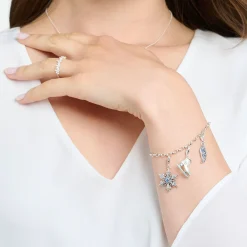 Women THOMAS SABO Charms|Charms-Charm pendant snowflake with blue stones silver