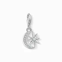 Women THOMAS SABO Charms|Charms-Charm pendant star and moon