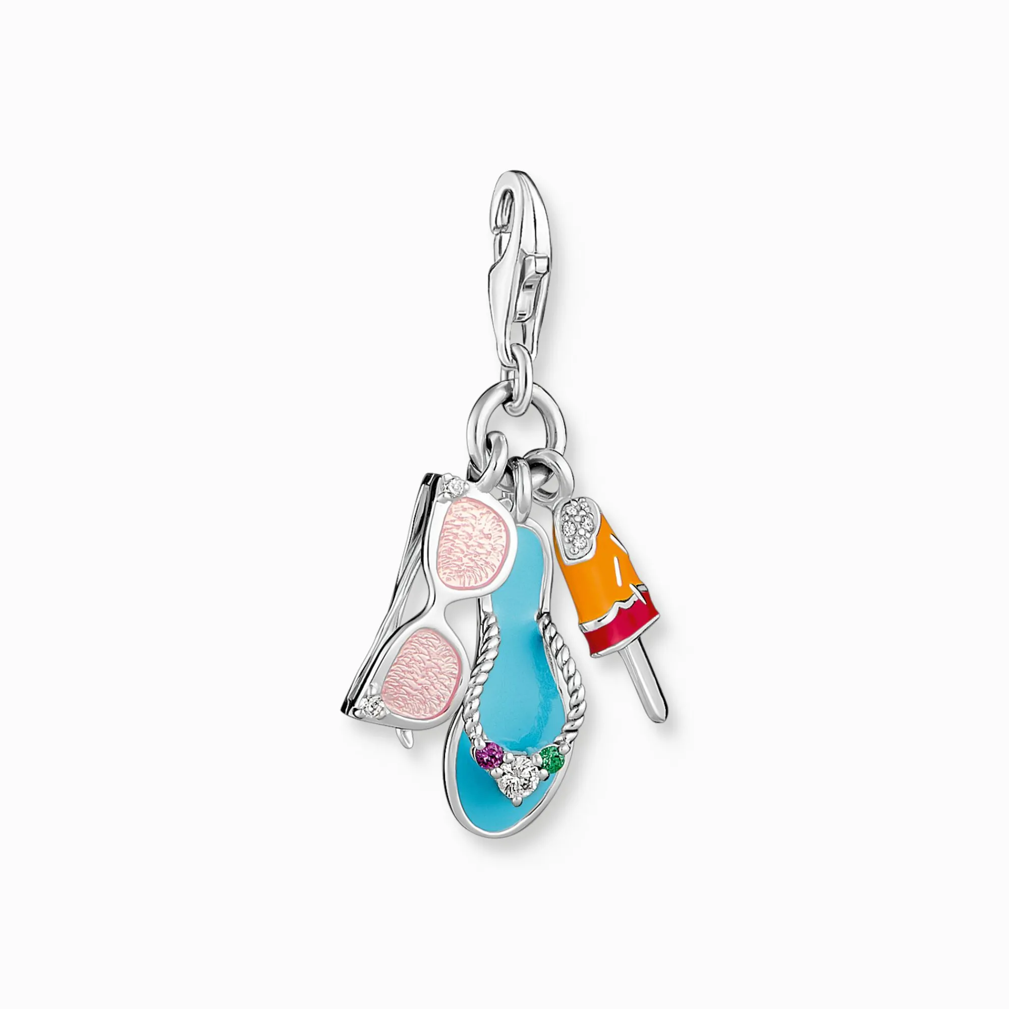 Women THOMAS SABO Charms|Charms-Charm pendant sunglasses, flip flop and ice cream silver