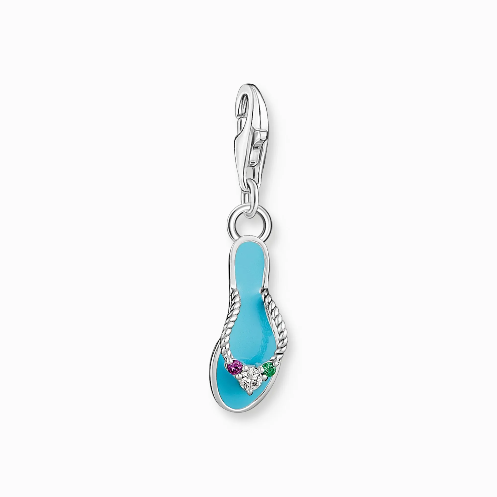 Women THOMAS SABO Charms|Charms-Charm pendant turquoise flip flop with colorful stones silver