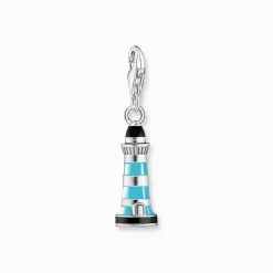 Women THOMAS SABO Charms|Charms-Charm pendant turquoise lighthouse silver