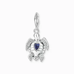 Women THOMAS SABO Charms|Charms-Charm pendant turtle with blue stones