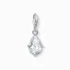 Women THOMAS SABO Charms|Charms-charm pendant white stone droplet