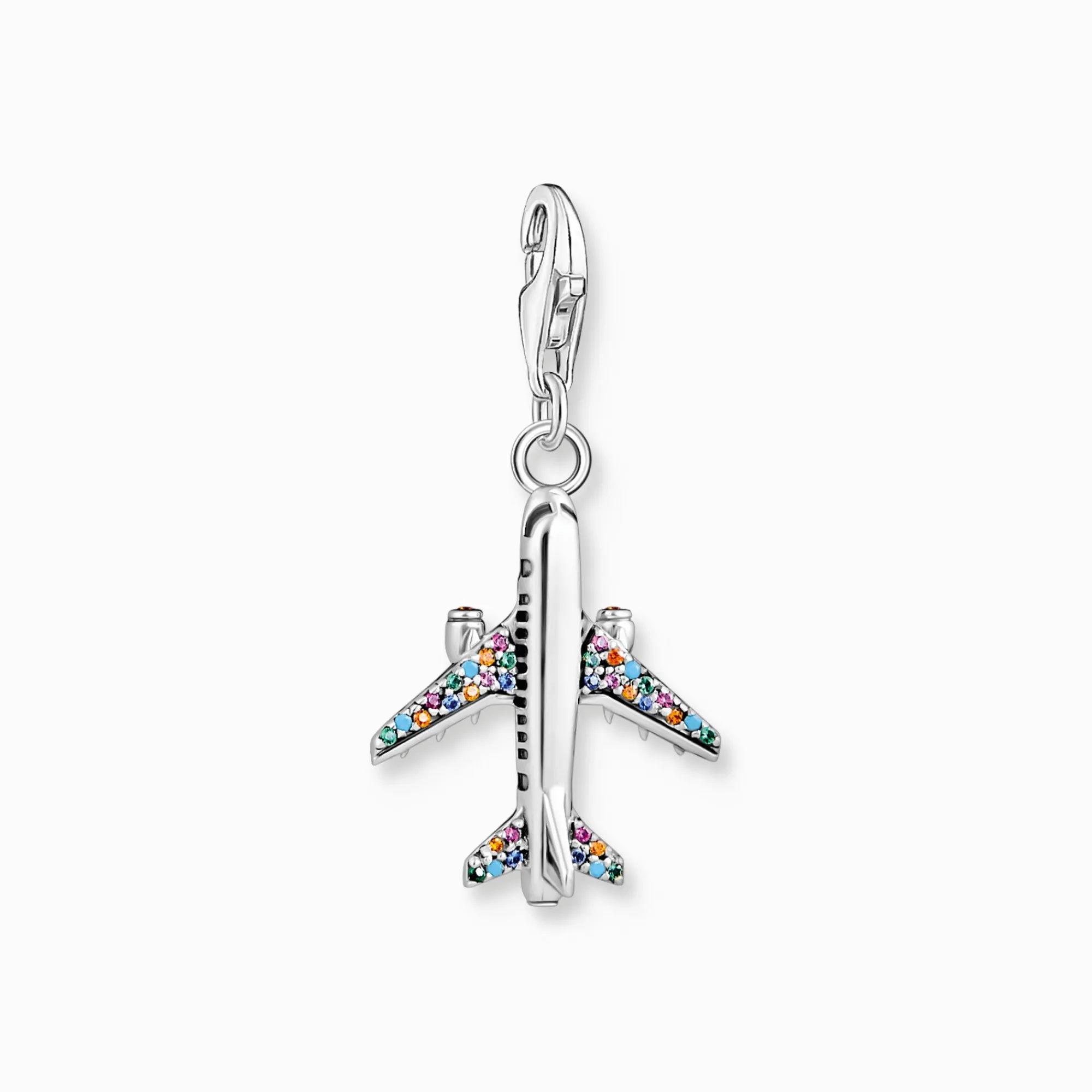 Women THOMAS SABO Charms|Charms-Charm pendant with colourful aeroplane silver