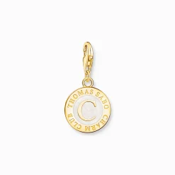 Women THOMAS SABO Charms|Charms-Charm white Coin gold plated