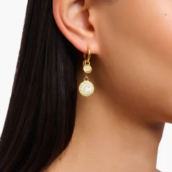 Women THOMAS SABO Charms|Charms-Charm white Coin gold plated
