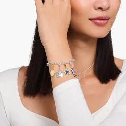 Women THOMAS SABO Charms|Charms-Charm white Coin gold plated