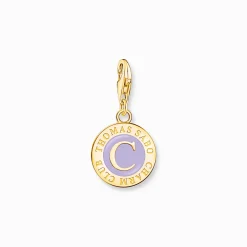 Women THOMAS SABO Charms|Charms-Charm with violet cold enamel goldplated