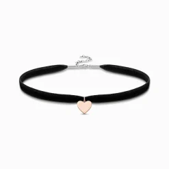 Women THOMAS SABO 18-Carat Rose Gold Plating - 925 Silver-Choker heart