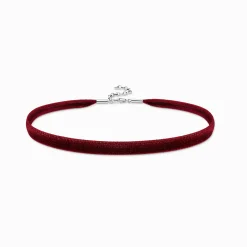 Women THOMAS SABO Necklaces-Choker made of red velvet