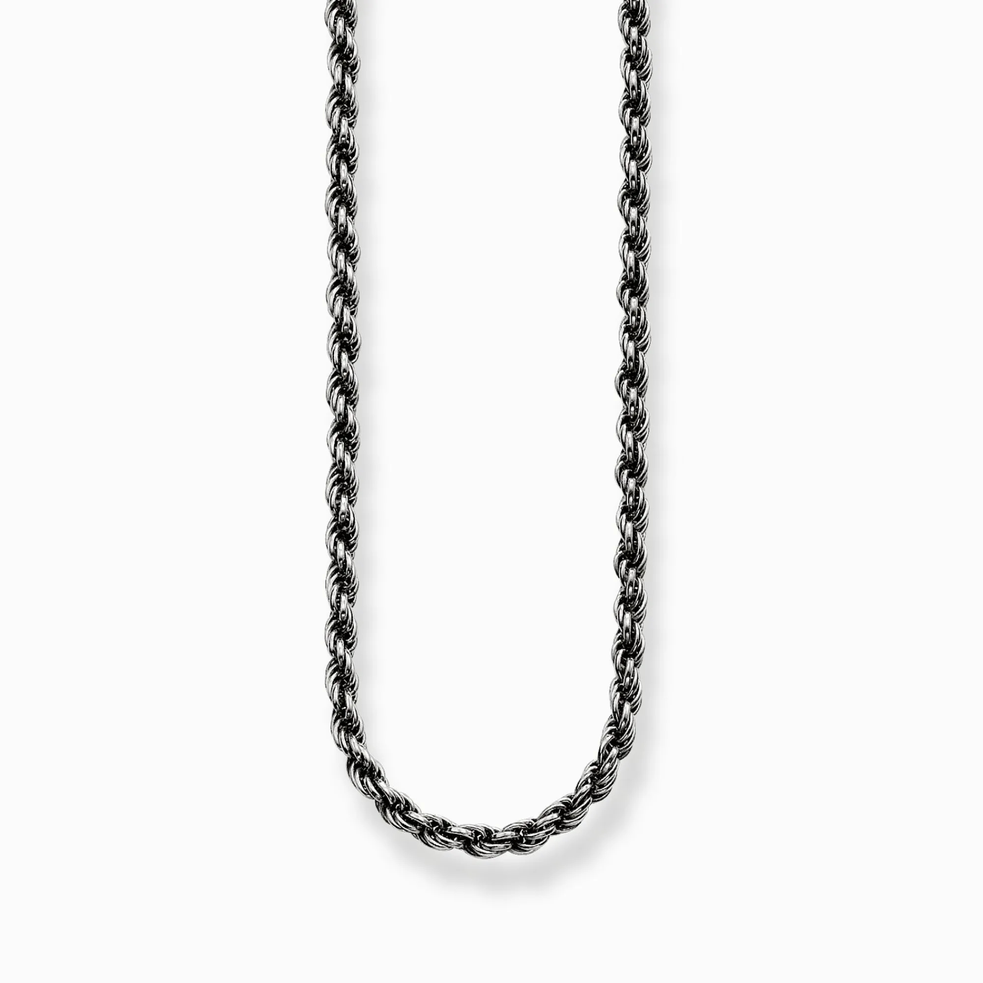 Women THOMAS SABO Necklaces|925 Silver-Cord chain blackened Thickness 1.10 mm (0.04 Inch)