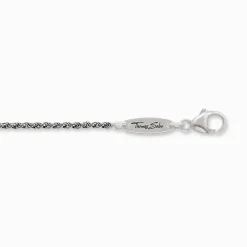 Women THOMAS SABO Necklaces|925 Silver-Cord chain blackened Thickness 1.10 mm (0.04 Inch)