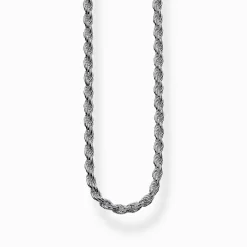 Women THOMAS SABO Necklaces-Cord chain blackened Thickness 1.30 mm (0.05 Inch)