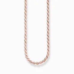 Women THOMAS SABO Necklaces|18-Carat Rose Gold Plating - 925 Silver-Cord chain Thickness 1.10 mm (0.04 Inch)