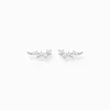 Women THOMAS SABO Ear Studs-Ear climber white stones, silver
