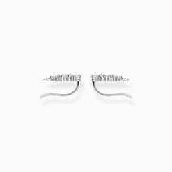 Women THOMAS SABO Ear Studs-Ear climber white stones, silver