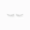 Women THOMAS SABO Ear Studs-Ear climber white stones, silver