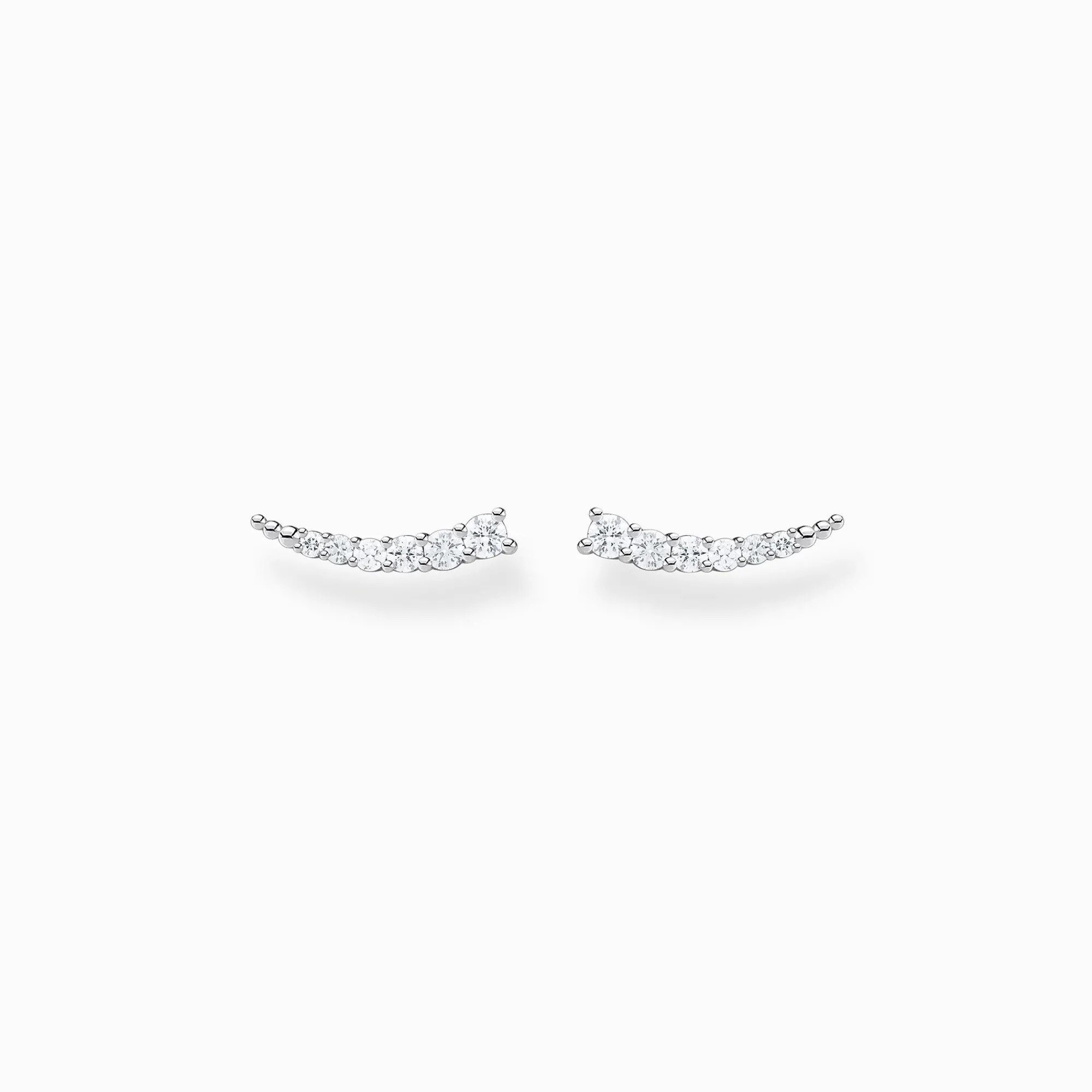 Women THOMAS SABO Ear Studs-Ear climber white stones, silver