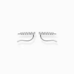 Women THOMAS SABO Ear Studs-Ear climber white stones, silver