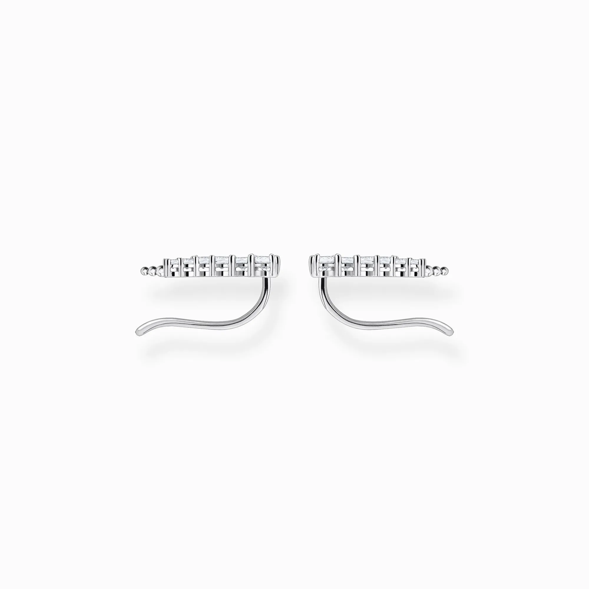 Women THOMAS SABO Ear Studs-Ear climber white stones, silver