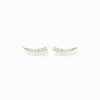 Women THOMAS SABO Ear Studs-Ear climber white stones gold