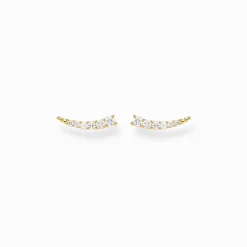 Women THOMAS SABO Ear Studs-Ear climber white stones gold