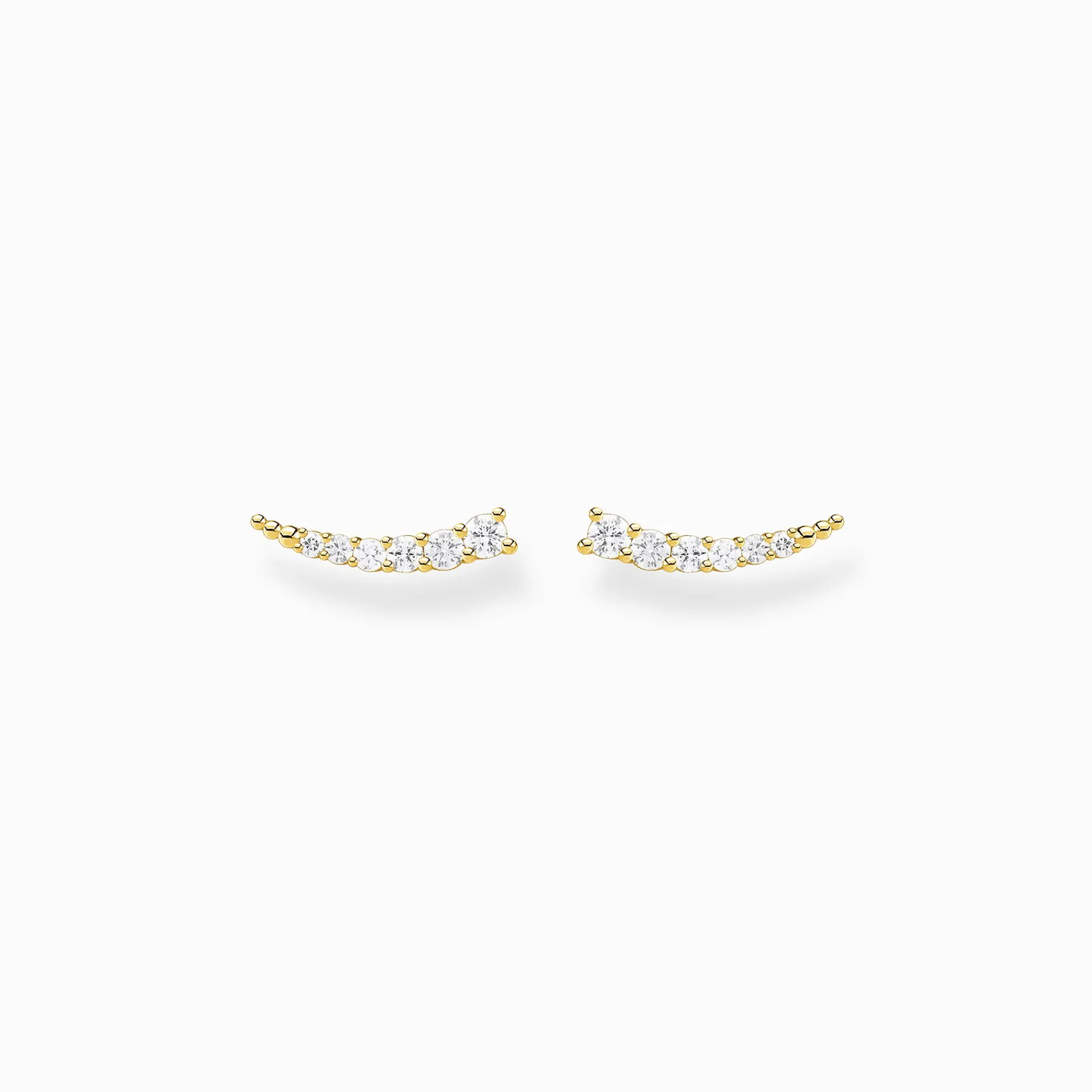 Women THOMAS SABO Ear Studs-Ear climber white stones gold
