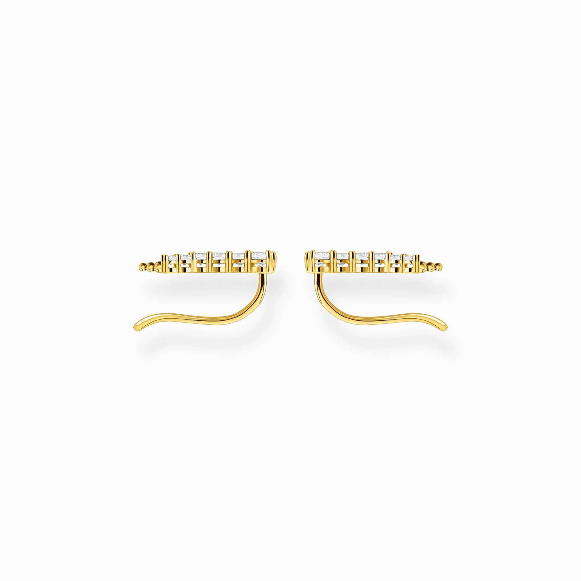Women THOMAS SABO Ear Studs-Ear climber white stones gold