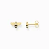 Women THOMAS SABO Ear Studs|18-Carat Gold-Plating - 925 Silver-Ear studs bee