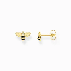 Women THOMAS SABO Ear Studs|18-Carat Gold-Plating - 925 Silver-Ear studs bee