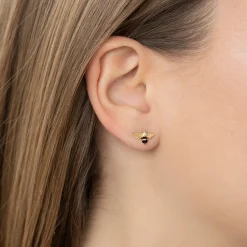 Women THOMAS SABO Ear Studs|18-Carat Gold-Plating - 925 Silver-Ear studs bee