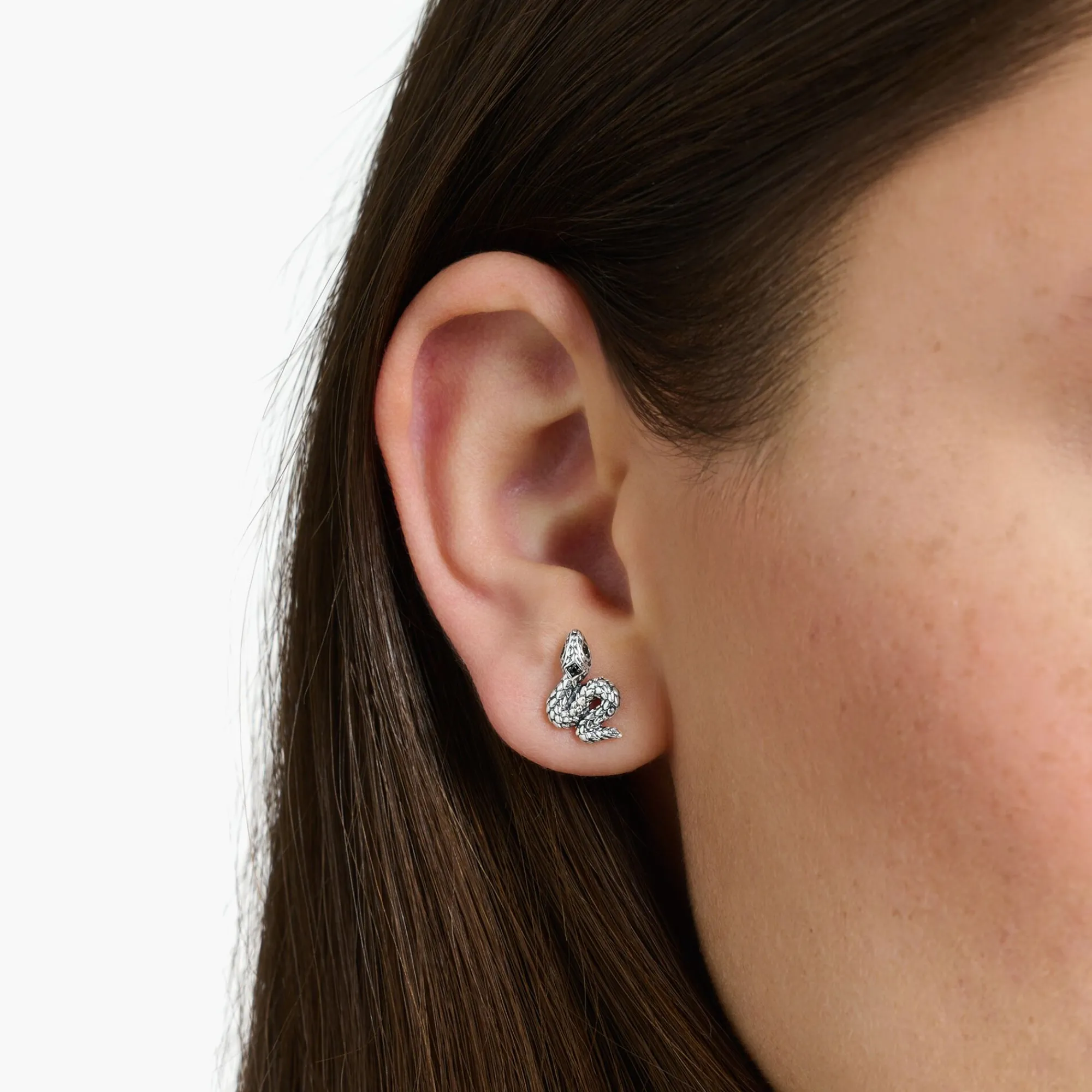 Women THOMAS SABO Ear Studs|Ear Studs & Hoops-Ear studs blackened snake