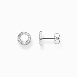 Women THOMAS SABO Ear Studs-Ear studs circle with white stones silver