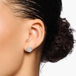 Women THOMAS SABO Ear Studs-Ear studs circle with white stones silver