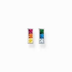 Women THOMAS SABO Ear Studs-Ear studs colourful stones silver